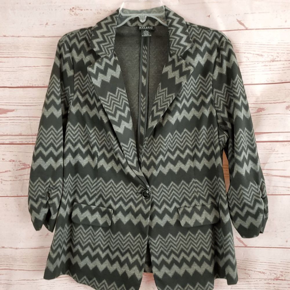 Soho Apparel LTD Chevron Print Blazer Jacket XL